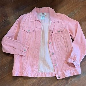 Quacker Factory Pink Cotton Apparel embellished with rhinestones